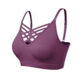 thumbnail image 3 of MixMatchy Women's Front Triple Crisscross Seamless Removable Pad Bralette, 3 of 5