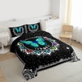 thumbnail image 3 of Homewish Colorful Butterflies Full Size Comforter Sets,Retro Flower Floral Bedding Comforter Set,Boho Moon Sun Bedding Sets For Boys Girl,Super Cozy Room Decor Reversible,3pcs, 3 of 8