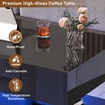thumbnail image 4 of 47" Square Lift Top Coffee Table with LED Lights & Power Outlet, Modern High Gloss Floating Coffee Table with Flip-Top Storage for Large Living Room, 4 of 7