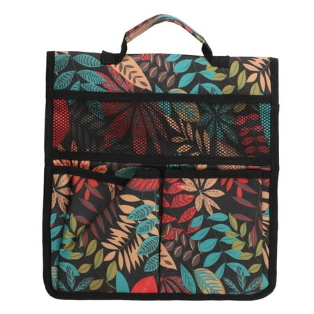 

2024 Garden Tool Storage Bag 600D Oxford Cloth Foldable Portable Gardening Tote with Multiple Pockets for Outdoor Garden Red Leaves