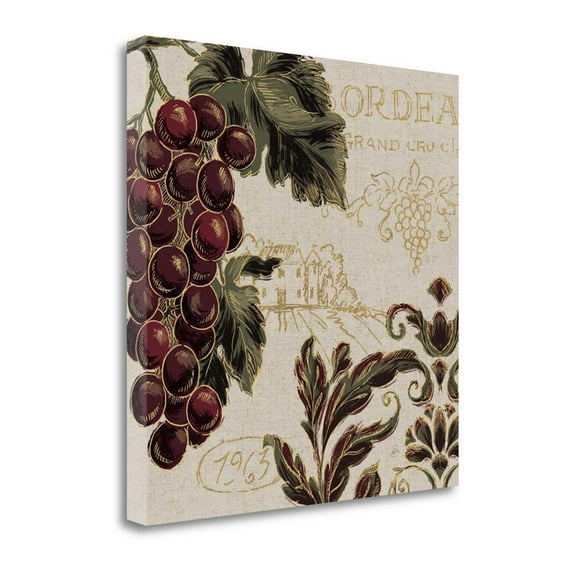 18" x 18" Burgundy II By Daphne Brissonnet - Print on Canvas Fabric Multi-Color
