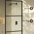 thumbnail image 4 of Claire 34 x 76 Framed Fixed 3/8 in. (10mm) Clear Tempered Glass Shower Door with Black Matte Frame, 4 of 6