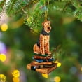 Bawuo Christmas Tree Shape Bookshelf Pendant, Dog Christmas Ornament