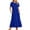 Blue, variant on Solid Color Women Summer Casual Short Sleeve O-Neck Swaying Flowing Layered Shirt Extra Long Beach Long Dress 2025 Fashion Dresses Trendy Sundress Wedding Guest Dress