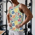thumbnail image 6 of Haiem Cartoon Flowers Men Workout Tank Top Gym Bodybuilding Sleeveless Muscle T Shirts Athletic Tank Breathable Workout Shirt-X-Large, 6 of 8