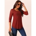 thumbnail image 3 of DARING DIVA Pleated Double Layers Mesh Blouse S Wine Red, 3 of 5