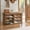 Honey Brown, variant on LEDREM Shoe Storage Bench with Removable Cushion, Entryway Bench with Padded Seat, 6 Open Compartments, Adjustable Shelves, Honey Brown