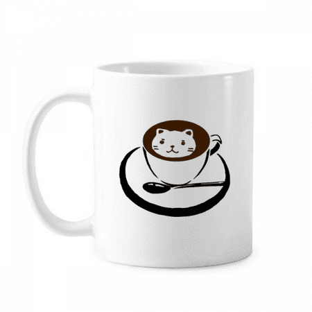 

Coffee Cup Illustration Lovely Cat Pattern Mug Pottery Cerac Coffee Porcelain Cup Tableware