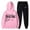 Pink, variant on Womens Two Piece Sets Hoodie Sweatshirt And Long Sweatpants Jogger Workout Fall Tracksuit Sweatsuit Set Holiday Wear
