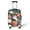 Cat and Floral, variant on HELLHERO Anti Fade Luggage Cover for Vacation Travel, Polyester Protective Suitcase Luggage Cover, World Map Airplane Print