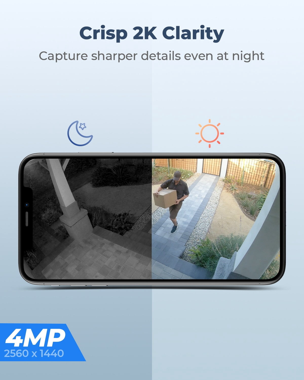 Reolink 4MP Pan Tilt 2.4/5GHz WIFI Outdoor Security Battery-Powered Camera, Smart Person/Vehicle Detect, 2-way Audio, PIR Motion, Night Vision, Support Google Assistant - Argus Series Cam+Solar Panel