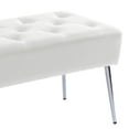 thumbnail image 6 of Duhome Elegant Lifestyle Bench Faux Leather Upholstered Bench for Bedroom Entryway Modern Tufted Bed End Bench White, 6 of 11