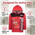 thumbnail image 3 of Disney Cars Big Boys' Fleece Quarter-Zip Hooded Sweatshirt Red Lightning McQueen, 3 of 4
