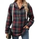 thumbnail image 1 of Sudadera con Capucha y Estampado A Cuadros para Mujer, Sudaderas Extragrandes, Camisetas de Larga, Corte Holgado Tíbet L, 1 of 9