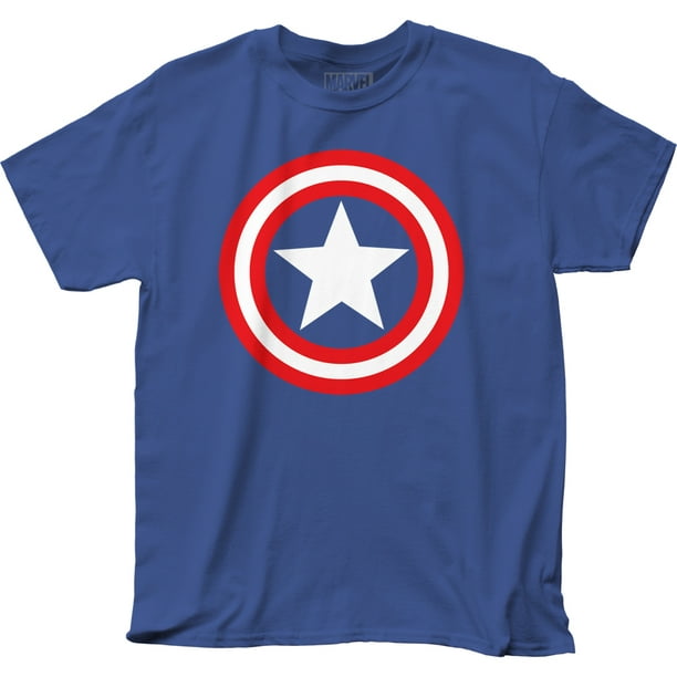 Captain America Merveille Super-Héros Bande Dessinée Bouclier sur T-Shirt T-Shirt Royal Adulte