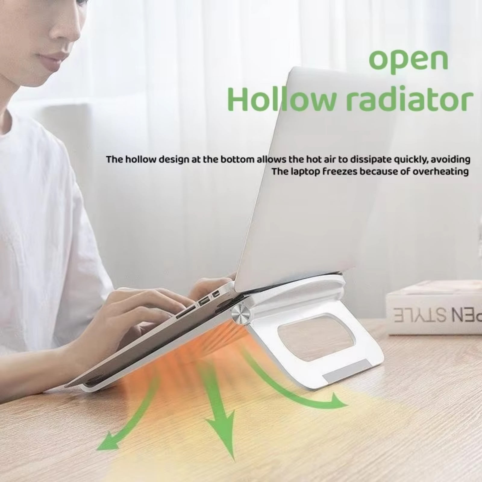 Ergonomic Adjustable Laptop Stand Holder Comfortable Viewing For Notebook Tablet Nonslip Base