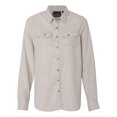 thumbnail image 1 of Burnside Womens Long Sleeve Solid Flannel Shirt, S, Stone, 1 of 2