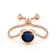 thumbnail image 2 of ANGARA Natural Round Sapphire Solitaire Heart Bolo Ring in 14K Rose Gold for Women (Size-5mm) | September Birthstone, Birthday, Anniversary, Jewelry Gift for Women | Natural Blue Sapphire Ring, 2 of 8