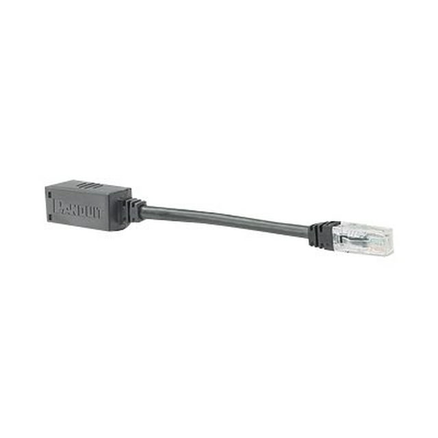 Panduit Break-Away - Patch adapter - RJ-45 (M) to RJ-45 (M) - 8 in - UTP - CAT 6a - molded - black