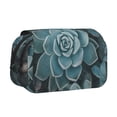 thumbnail image 1 of Disketp Blue Color Cactus Estuche de Lápices de Doble Capa con Tapa Abatible y Cremallera, Organizador Escolar para Adolescentes y Adultos, 1 of 7