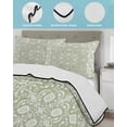 thumbnail image 4 of Quilts Twin Size Bedding Set, Sage Green Paisley Boho Lightweight Quilted Comforter, Abstract Art Floral Aesthetic Soft Reversible Bedspread Coverlet with Pillow Covers for All Season, 68" x 86", 4 of 7