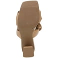 thumbnail image 4 of BAR III Womens Beige Ruched Straps Padded Careena Square Toe Block Heel Slip On Heeled Sandal 8 M, 4 of 4