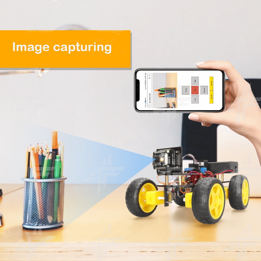 DIY Robot Car for 4WD Wifi ESP32 CAM ,Easy Assembly Kit with Camera