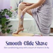 Skintimate Exotic Violet Blooms 4-Blade Womens Disposable Razor, 4 Ct