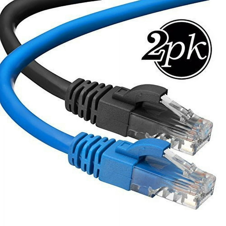 Cat6 Ethernet Cable 2-Pack 15 ft - RJ45, LAN, UTP Cat 6, Network