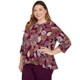 thumbnail image 3 of Alfred Dunner Womens Plus-Size Batik Floral Melange Printed Top, 3 of 4