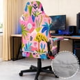 thumbnail image 3 of SCRAWLGOD Graffiti Floral Palm Tree Print Pink Print Gaming Chair Cover with Armrest Cover, Soft Computer Chair Slipcover with Armrest Cover Anti Slip Rotating Chair Protection with Elastic Band, 3 of 7