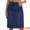 Dark Blue, variant on Women's Jean Back Slit Stretch Below Knee Length Denim Skirts XL Dark Blue