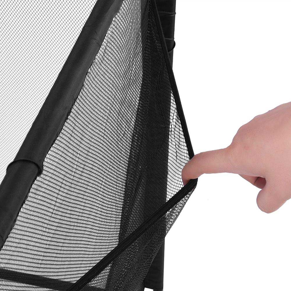 Yescom 65" XXX-Large Metal Frame Pool Toy Organizer – Heavy-Duty Rolling Mesh Bin with 12-Wheel Stability System in Black