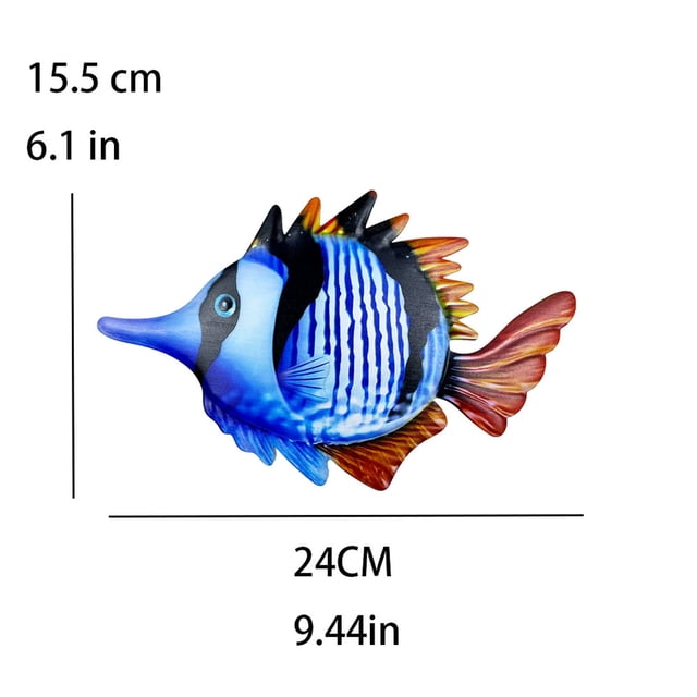 Poisson en Simulation Fer Long Bec Poisson Décoration Murale en Métal Pendentif Produits en Métal