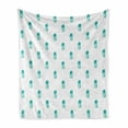 thumbnail image 1 of Jellyfish Soft Flannel Fleece Blanket, Funny Hand Drawn Oceanic Characters Childish Kids Style Nursery Pattern, Cozy Plush for Indoor and Outdoor Use, 70" x 90", Turquoise and White, by Ambesonne, 1 of 6