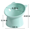 thumbnail image 3 of CuiLiyq Pet Feeding Bowl, 15 Degree Tilted Raised Cat Dog Bowl with Non Slip Base, Anti Overturn Plastic Bowl for Small Pets (Green), 3 of 5