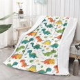 thumbnail image 2 of Cute Dinosaur Cartoon Pattern Soft Sherpa Fleece Throw Blanket, Warm Cozy Plush Blanket for Sofa Bed Couch, All Season, 60"x80", 2 of 5