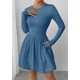 thumbnail image 5 of Vestido PRETTYGARDEN Mini Burbuja de Manga Larga Gris Azul XL, 5 of 8