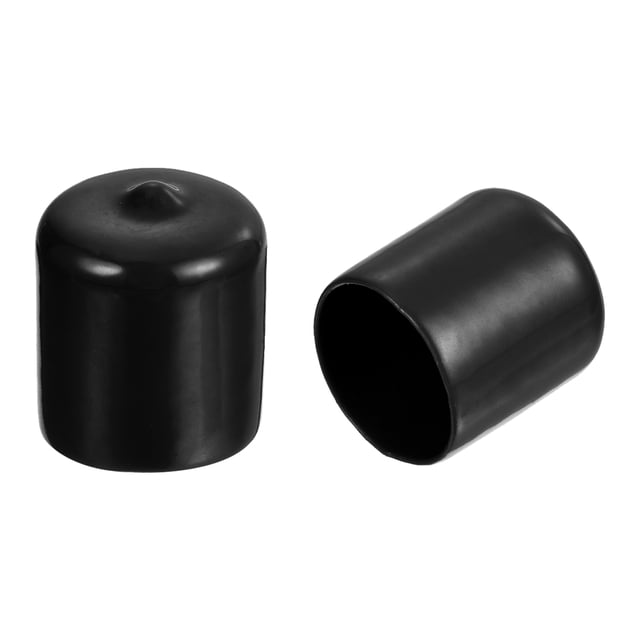 Uxcell 20 piezas Tapas redondas de goma 0.87" Cubierta negra protectores de rosca