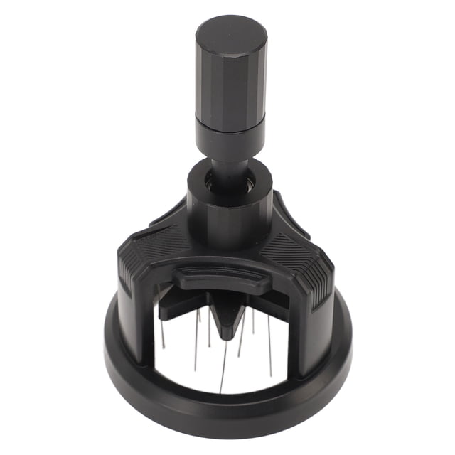 Hand Needle Type Distribution Tool Rotating Magnetic Needle Coffee Distributor, Anti Slip Grip Stainless Steel Stirrer, Versatile Tool with Dosing Funnel and Stand for Barista