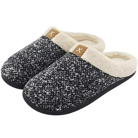 

Womens Mens Memory Foam House Slippers Plush Fleece Indoor Outdoor Home Shoes