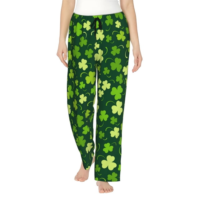 Balery Happy St. Patrick's day Pantalones de pijama para mujer, pijamas ultraligeros, pantalones de estar por casa-Small