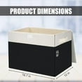 thumbnail image 2 of Large 17" 42 Quarts Collapsible Stackable Storage Bins with Lids [3-Pack] Foldable Fabric Linen Storage Boxes Cube, Closet Organizer Baskets with Label for Home (16.7 x 12 x 12", Black & White), 2 of 15