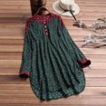 thumbnail image 3 of Gibobby Blusas Para Mujeres Patchwork Top Camisa Tamaño Blusa Manga Floral Vintage Plus Long Women Print Blusa de mujer（Verde， XXXXXL), 3 of 3