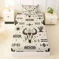 thumbnail image 3 of Erosebridal Adults Western Aztec Twin Sheet Sets,Boho Bull Skull Bedding For Cowboy 3 Pieces, 3 of 6