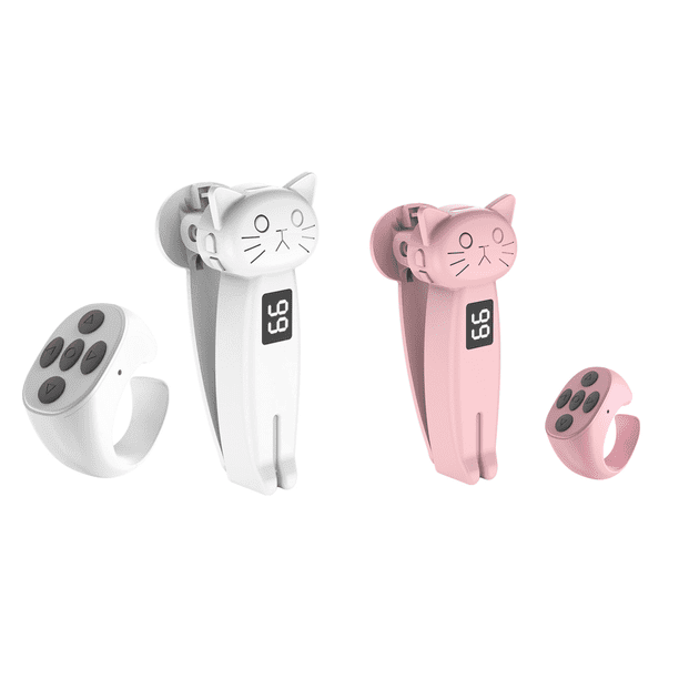 Control remoto Clicker Página Turner Compatible con Bluetooth 5.3 Teléfono Auto Blanco