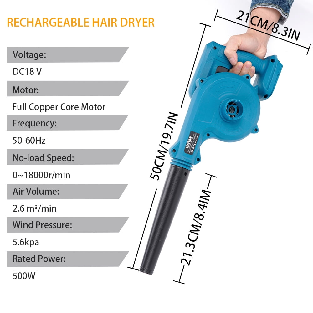 HORMY Leaf Blower Cordless with 2 Batteries and Charger, 18V 100 MPH Battery Powered Leaf Blower for Proch Blowing Leaves Patio Cleaning, Lawn Care
