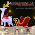 thumbnail image 2 of 5ft Lighted Christmas Reindeer & Sleigh Outdoor Yard Decoration Set with LED Lights, Red & White, 2 of 11