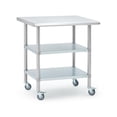 thumbnail image 2 of Yiwa Table de Préparation en Acier Inoxydable 30 X 24 Pouces avec Roulettes, Table de Travail Commerciale avec Tablette Inférieure Réglable à 2 Niveaux, Supporte 480 Lb, Poste de Travail Robuste pour Restaurant, BBQ Ou Garage, 2 of 9