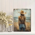 thumbnail image 2 of Qisvanset Framed Canvas Wall Art 12x16 Inch Walk In Love Coastal Cowgirl Bible Verse Scripture Art, 2 of 5